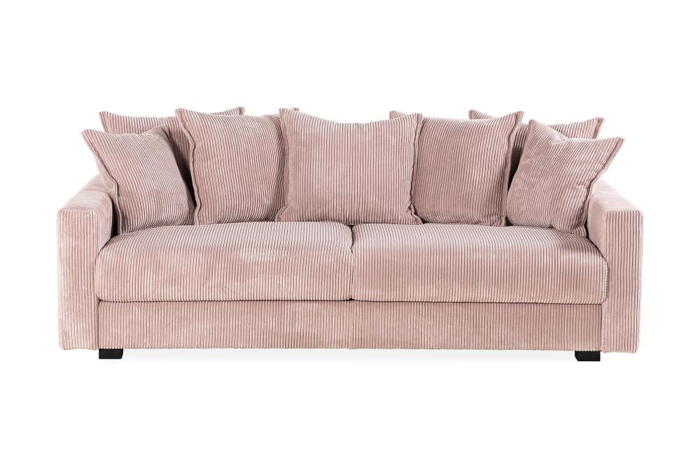 NASHUA 3-sits Manchestersoffa Rosa/Svart