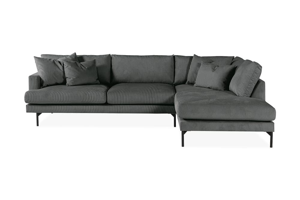 CONCAN 3-sits Soffa med Schäslong Höger Grå/Svart