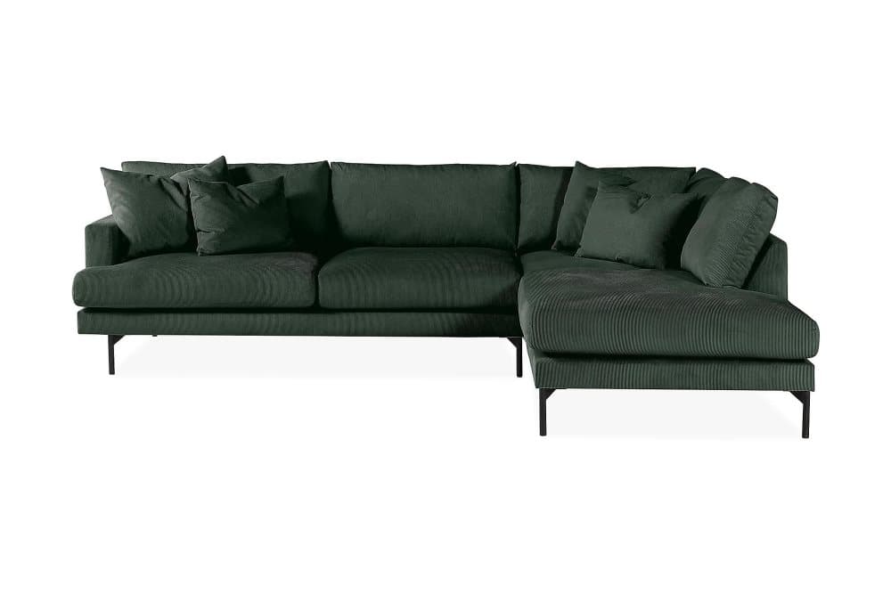 CONCAN 3-sits Soffa med Schäslong Höger Grön/Svart