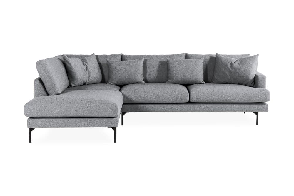 CONCAN 3-sits Soffa med Schäslong Vänster Grå/Svart
