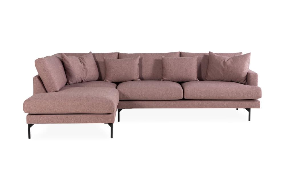 CONCAN Soffa med Schäslong Vänster Lila/Svart