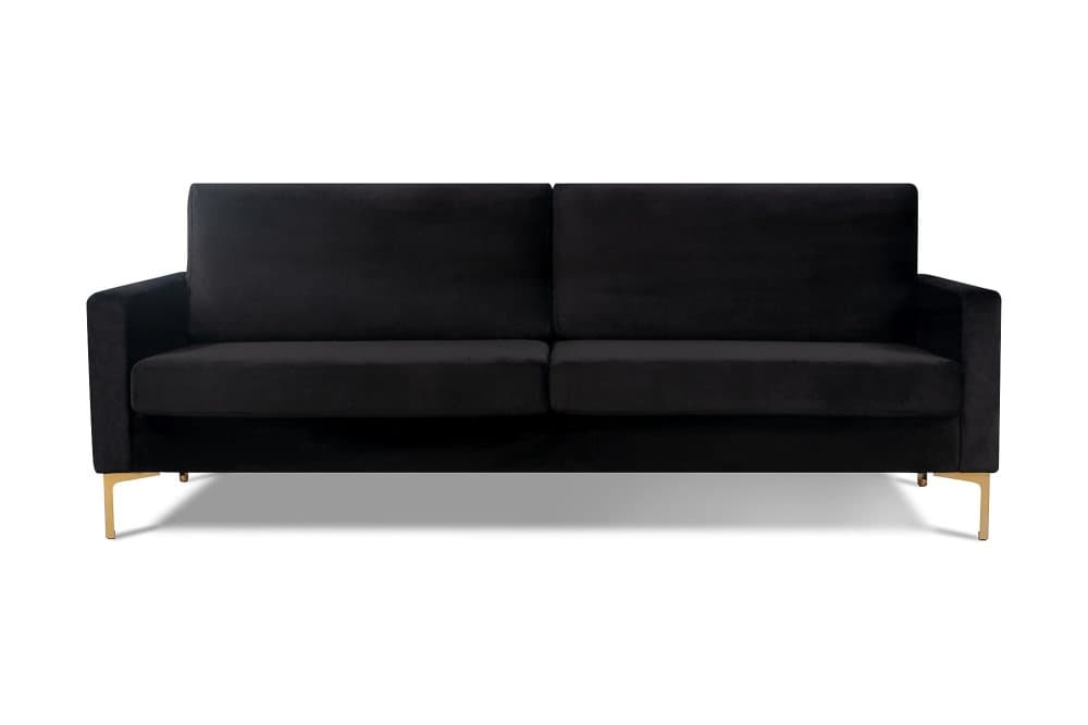 DEANDRE 3-sits Sammetssoffa Svart