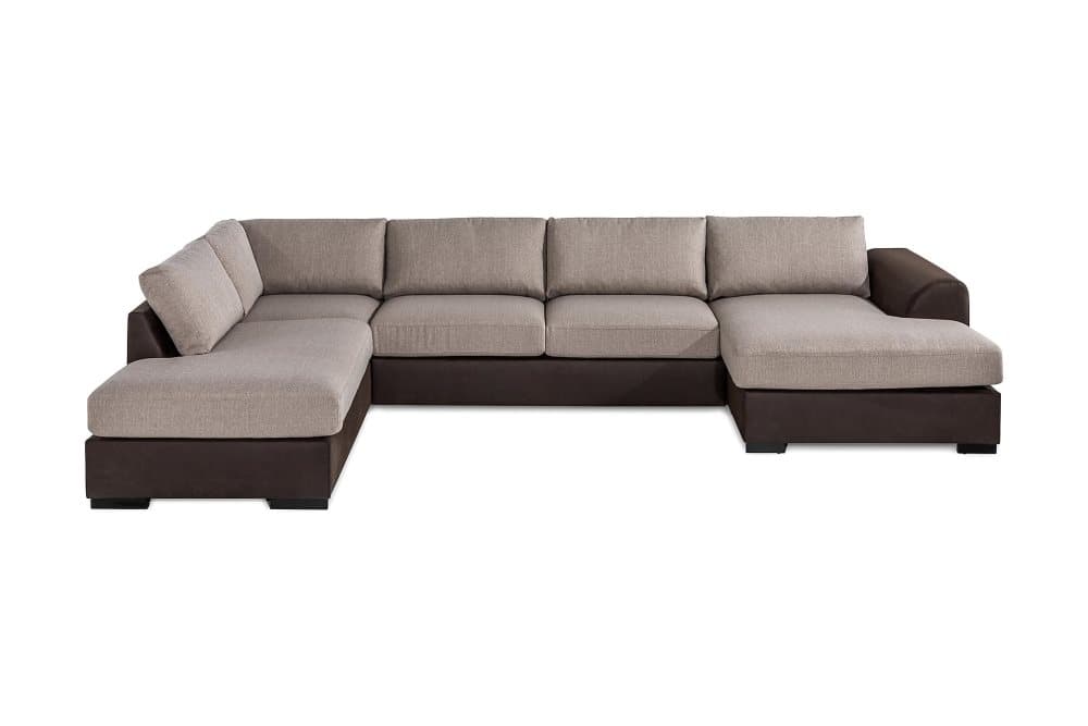AUSTIN U-Soffa Divan Höger Brun/Beige