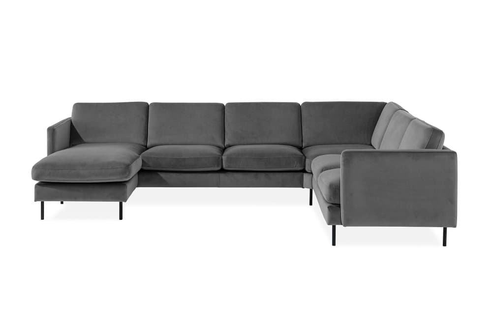 VILLEMO Hörnsoffa med Divan Vänster Sammet
