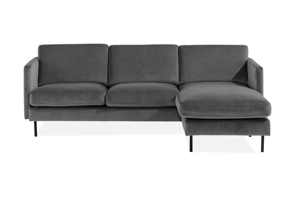 VILLEMO Sammetssoffa 2-sits med Divan Höger
