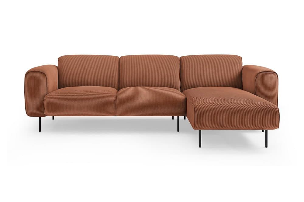 HINDAL 4-sits Soffa med Schäslong Rosa