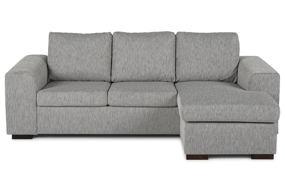 CONNECT Divansoffa 3-sits Vändbar Finvävt Tyg Ljusgrå