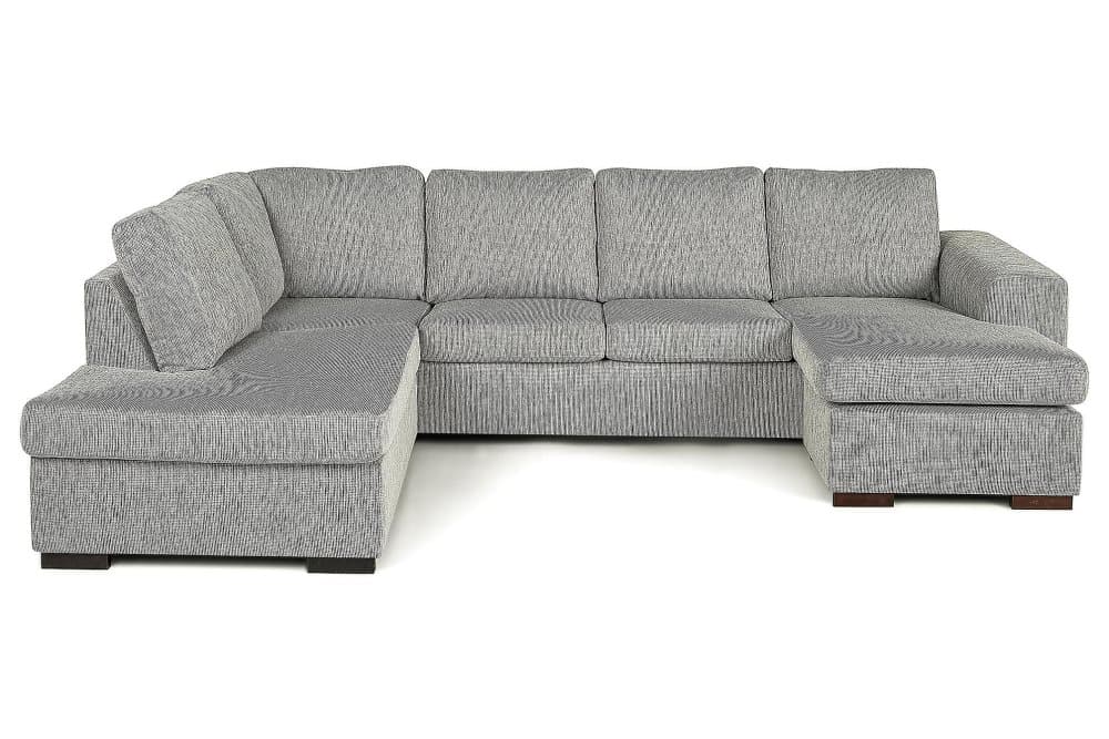 CONNECT U-soffa med Divan Höger Finvävt Tyg Mörkgrå