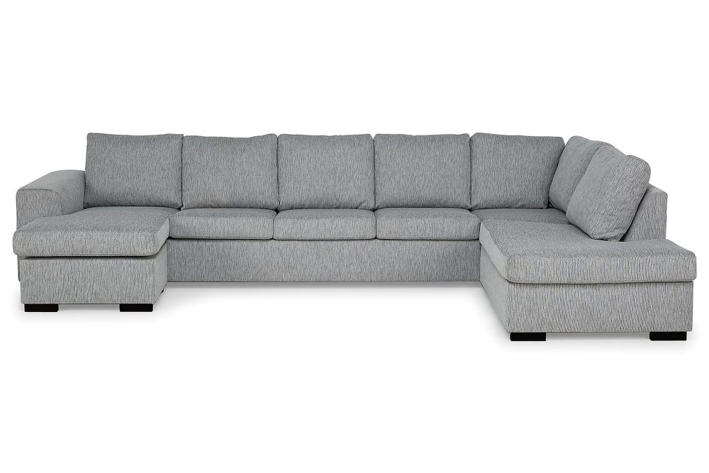 CONNECT U-soffa XXL med Divan Vänster Ullimitation Mörkgrå