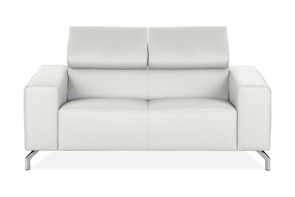 SAREGO Skinnsoffa 2-sits Vit/Krom