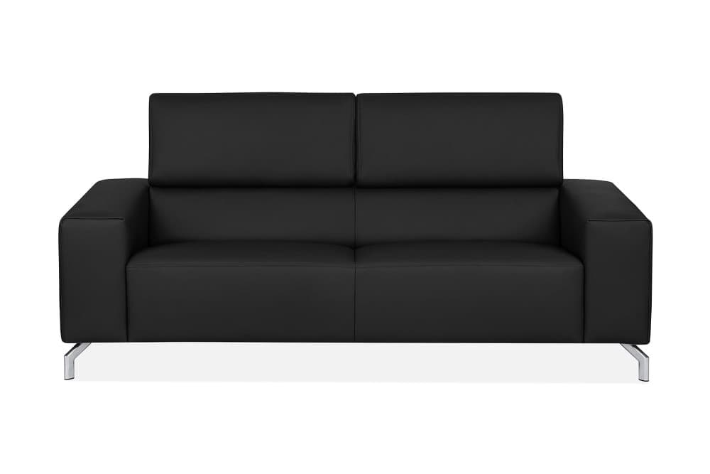 SAREGO Skinnsoffa 3-sits Svart/Krom