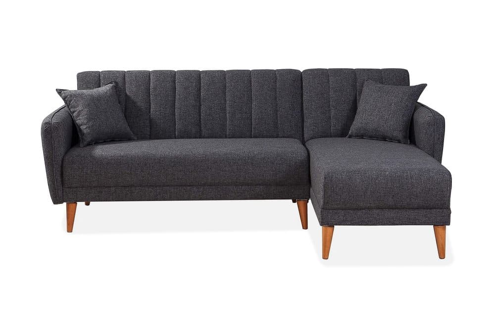 SHIELA Hörnbäddsoffa Mörkgrå