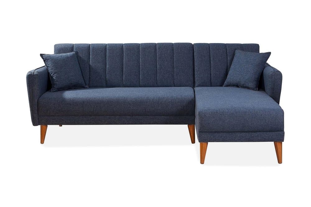 SHIELA Hörnbäddsoffa Mörkblå