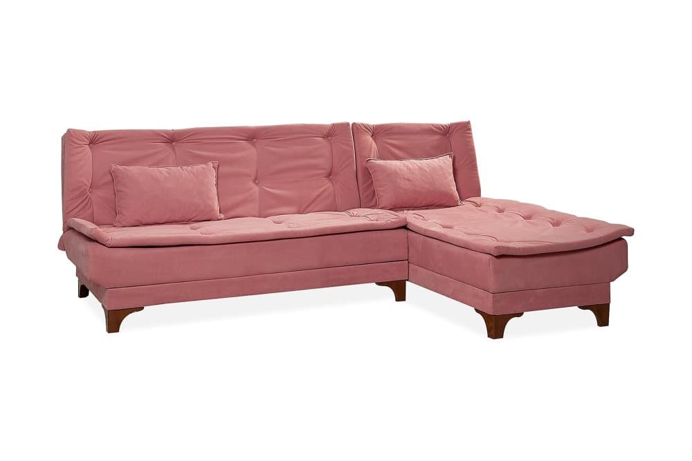 ZAGURSKI Bäddsoffa med Divan Höger Rosa