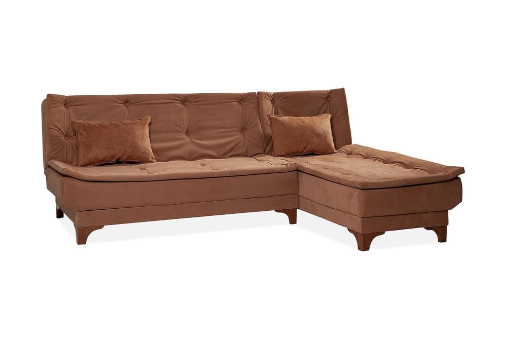 ZAGURSKI Bäddsoffa med Divan Höger Brun