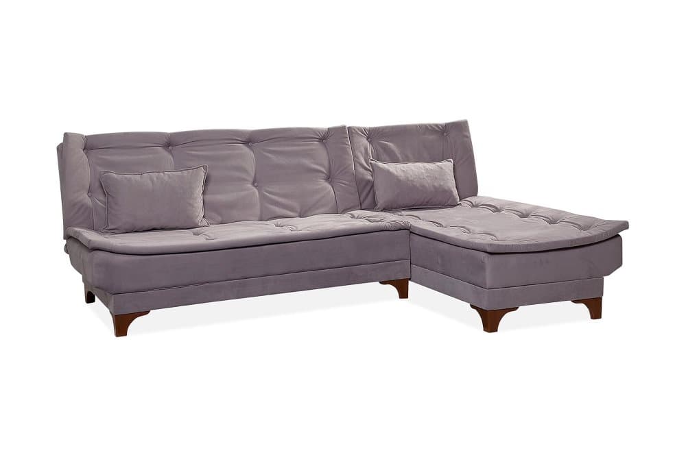 ZAGURSKI Bäddsoffa med Divan Höger Grå