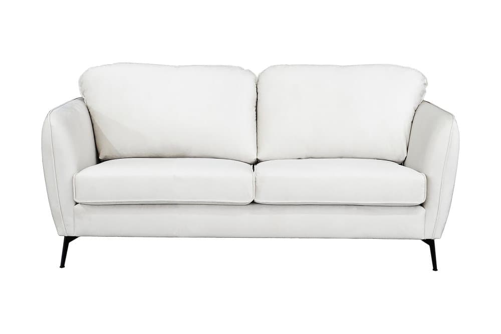 BRUVIK 2-sits Soffa Vit, skumfylld med metallben
