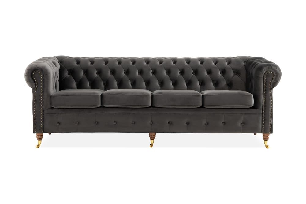 CHESTERFIELD LUX 4-sits Soffa Grå