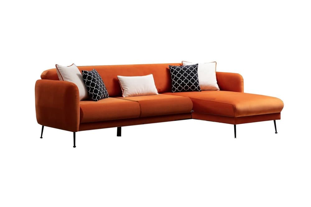 SANPSON Bäddsoffa med Divan Höger Orange