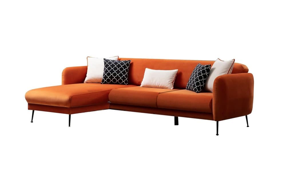 GAWINSKI Bäddsoffa med Divan Vänster Orange