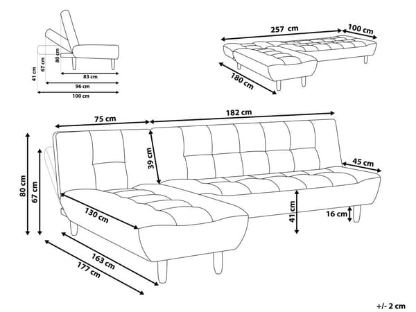 Sovesofa med Chaiselong Grå 4 Personers Sofa L Formet Dyb Sofaseng Siddemøbel Blød Stofsofa Design Hjørnesovesofa
