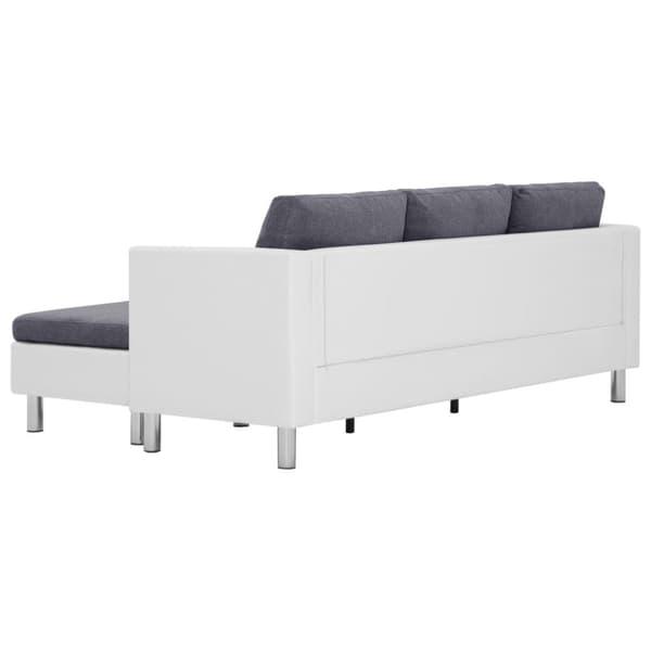 vidaXL 3-personers sofa med hynder kunstlæder hvid