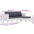 Miniatyrbillede 8 af 9: vidaXL 3-personers sofa med hynder kunstlæder hvid