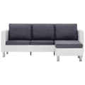 Miniatyrbillede 2 af 9: vidaXL 3-personers sofa med hynder kunstlæder hvid