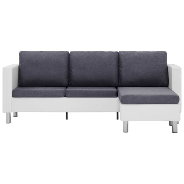 vidaXL 3-personers sofa med hynder kunstlæder hvid