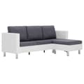 Miniatyrbillede 1 af 9: vidaXL 3-personers sofa med hynder kunstlæder hvid