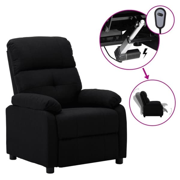 vidaXL Elektrisk reclinerfåtölj svart tyg