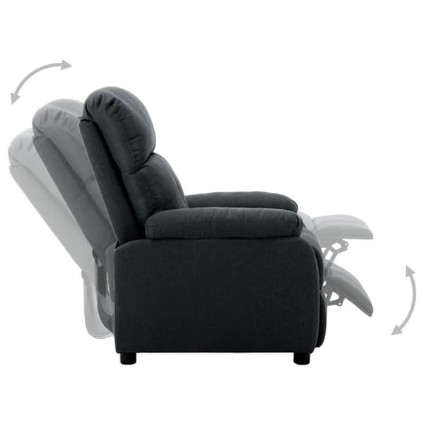 vidaXL Elektrisk reclinerfåtölj mörkgrå tyg