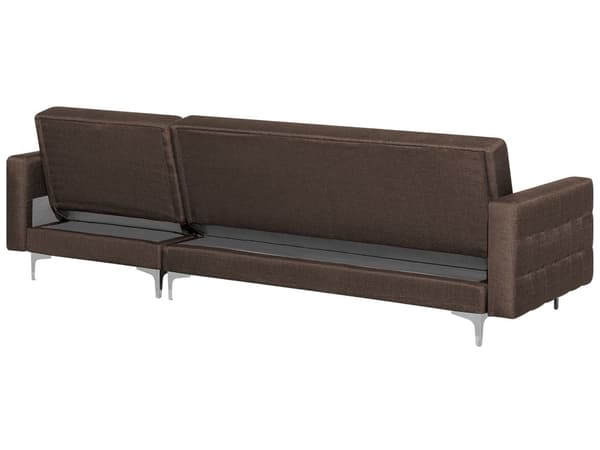 4-sits Vänstervänd Hörnbäddsoffa med Schäslong L-formad Brun Tuftad Modern