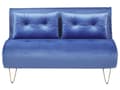 Miniatyrbillede 8 af 11: Blå velour sofasæt 1 + 2 klapsofa med hynder