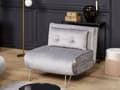 Miniatyrbillede 4 af 11: Grå velour sofasæt 1 + 2 klapsofa med hynder