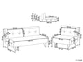 Miniatyrbild 3 av 11: Soffgrupp Beige Sammet 2-sits 3-sits Knappar Tuftad Kuddar Rullarmar Glam
