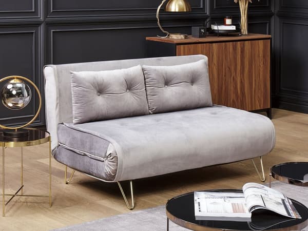 Soffgrupp Beige Sammet 2-sits 3-sits Knappar Tuftad Kuddar Rullarmar Glam