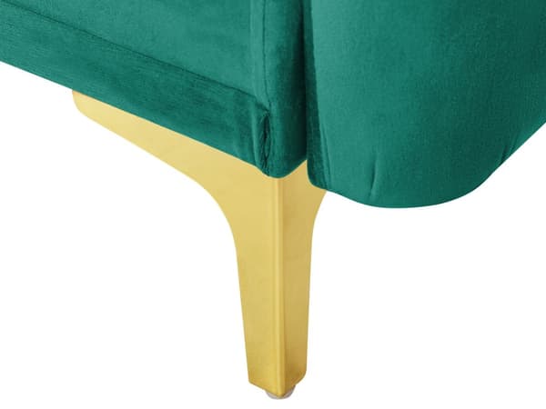 Vuodesohva vihreä 192 x 78 x 80 cm samettiverhoilu kolmelle metallijalat massiivipuu