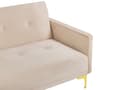 Miniatyrbild 9 av 11: Bäddsoffa 3-sits Beige Sammet Knäppt Sits Klick Klack funktion Traditionell Vardagsrum