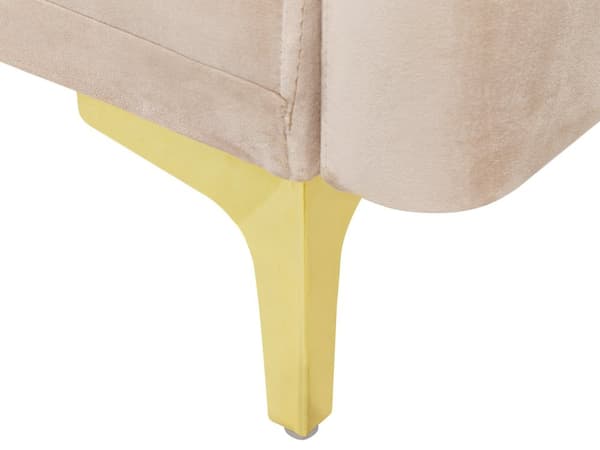 Bäddsoffa 3-sits Beige Sammet Knäppt Sits Klick Klack funktion Traditionell Vardagsrum