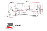 Bodo Divansovesofa 222x140x90 cm