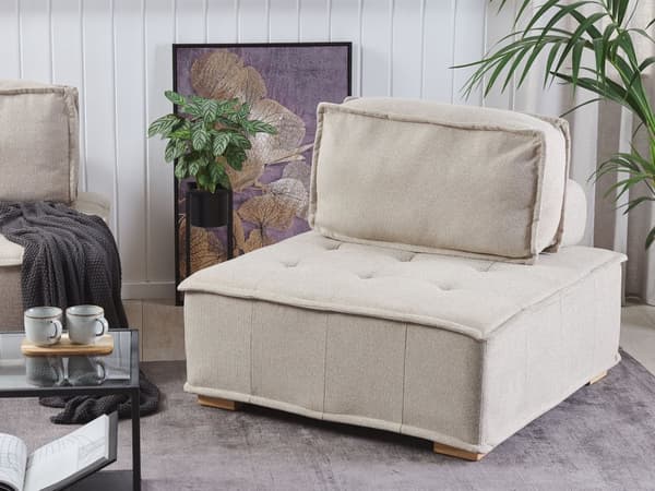 Moduuli vaalea beige yhdelle sohvan moduuli osa irrotettava päällinen