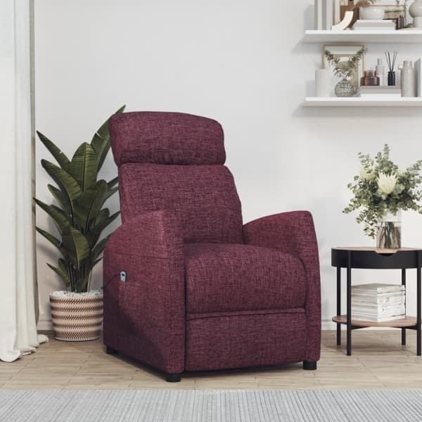 vidaXL Reclinerfåtölj med uppresningshjälp lila tyg
