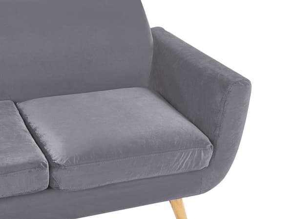 Sofabetræk Grå Velour Aftagelig og Udskiftelig Møbel Lynlås Betræk Elastisk 2 personers 160 x 142 x 77 cm Nem Vaskbart og Pleje