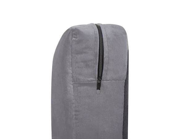 Sofabetræk Grå Velour Aftagelig og Udskiftelig Møbel Lynlås Betræk Elastisk 2 personers 160 x 142 x 77 cm Nem Vaskbart og Pleje