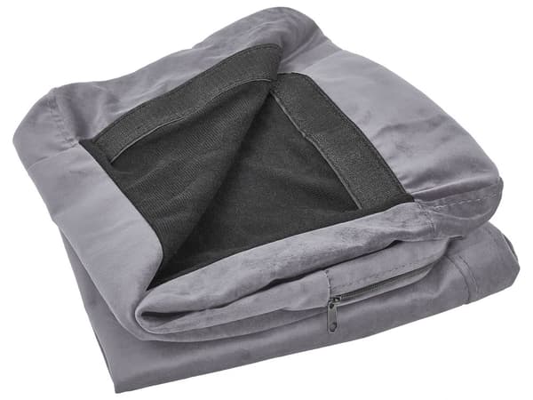 Sofabetræk Grå Velour Aftagelig og Udskiftelig Møbel Lynlås Betræk Elastisk 3 personers 195 x 178 x 77 cm Nem Vaskbart og Pleje