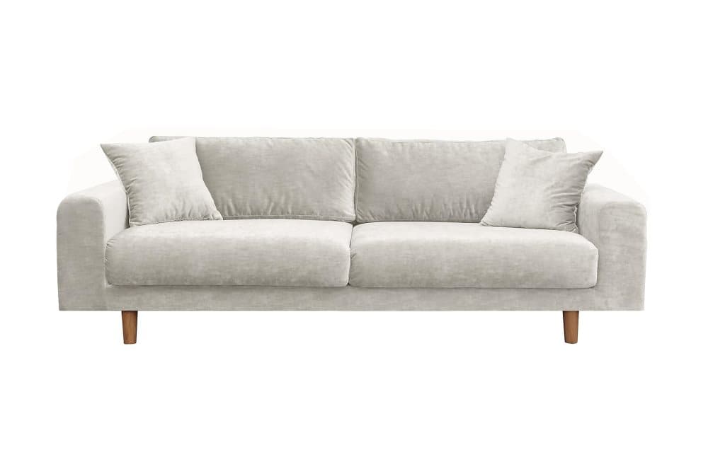 ENTINS 4-sits Sammetssoffa Beige/Ek