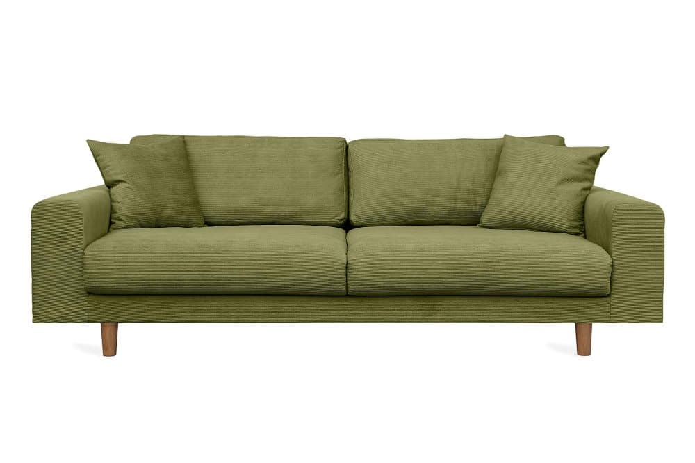 ENTINS 4-sits Manchestersoffa Grön/Ek