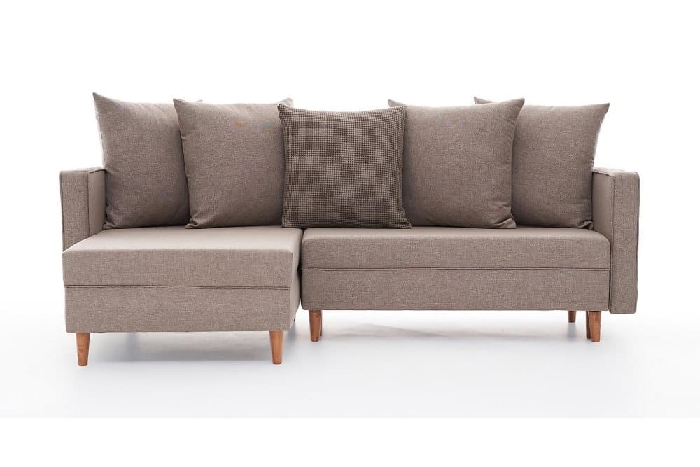 ARRAIDA Bäddsoffa med Divan Vänster Brun/Natur