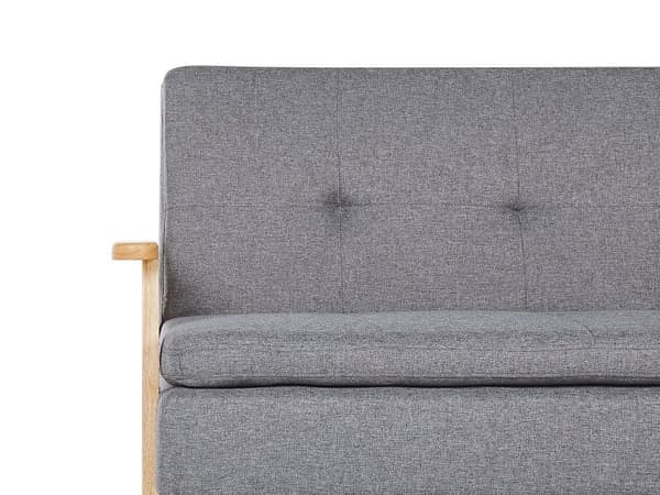Bäddsoffa 3-sits Ljusgrå Tygklädsel Klick Klack funktion Träram och Armstöd